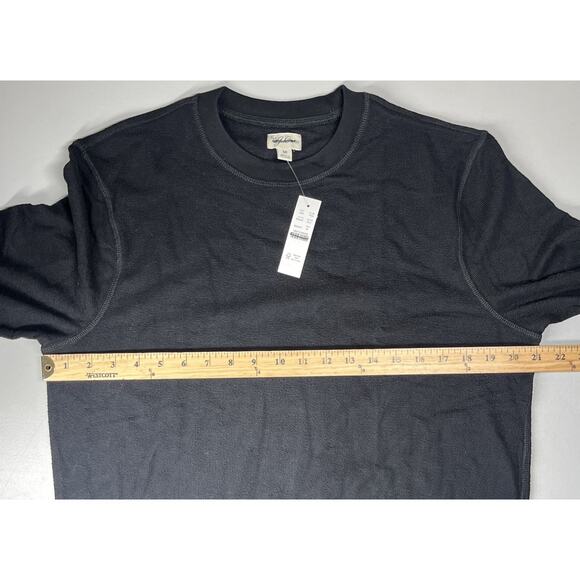 J Crew Sweater Sweatshirt Tee Mens Medium Black Single Dye Crewneck Pullover - Picture 4 of 8